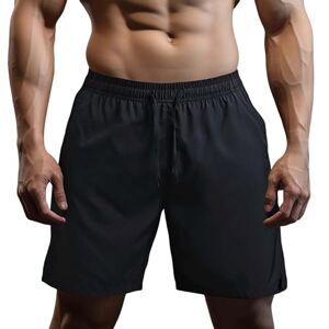 Lomhmn Fashion Pants for Men 2024 New Casual Trousers Men's Casual Shorts Beach Shorts Summer Five Pants Fitness Running Breathable Large Size Pants 4 1 (Black, XXXXXXL)