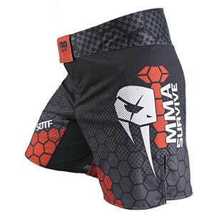 iEFiEL Men Boxing Trunks Training Fight Shorts Gym Workout Sportswear Middle Waist Grappling Kickboxing Athletic Shorts Orange&Black M