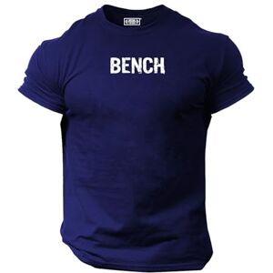 Sonswitharthritisprivatelimited Bench T Shirt Gym Clothing Bodybuilding Training Workout Exercise Boxing MMA Gymwear Top (UK, Alpha, XL, Regular, Regular, Navy)