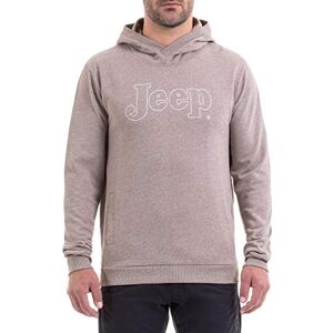 Jeep Winter Hooded Vintage Logo with Front Pockets J9W, Men's Shirt, Brown Melange/White, XXL