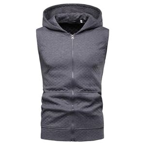 Gefomuofe Men's Sports Tank Top Sleeveless Hoodie Muscle Shirt Plain Hoodie Casual Shirts Workout Sports Fitness Hoodie Gym Bodybuilding Shirts Hoodie, gray, XL