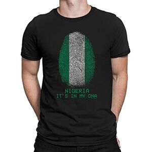 buzz shirts Nigeria ITS in My DNA - Mens Fingerprint Football Fan Organic Cotton T-Shirt Black