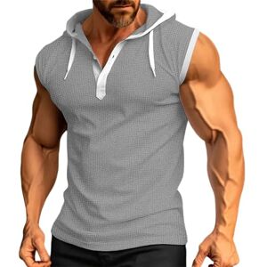 Generic Men's Offer Sleeveless Vest for Men, Men's Jumpers, Casual, Fitness, Sports, Loose Hooded Sweatshirt, Polo Shirts Cheap, gray, XL