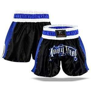 Islero Fitness Islero Muay Thai Fight Shorts MMA Kick Boxing Grappling Martial Arts Gear UFC Men (XL) Black