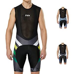 FDX Mens Limited Edition Cycling Bib Shorts Gel Chamois Padded Tights Shorts (Yellow, Large)