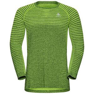 Odlo men's ESSENTIAL SEAMLESS long sleeve running shirt, lime green melange, XL