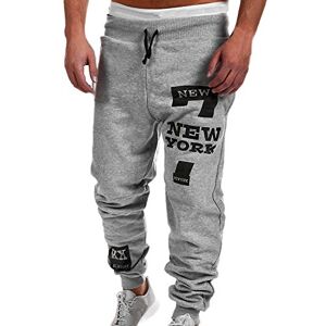 Snakell Men’s Casual Joggers Tracksuit Bottoms Sweatpants Trousers Jogger Cotton Outdoor Elastic Waist Drawstring Pants Work Pants Regular Fit Sports Joggers Slim Fit Gym Yoga Sports Workout Pants (Grey, M)