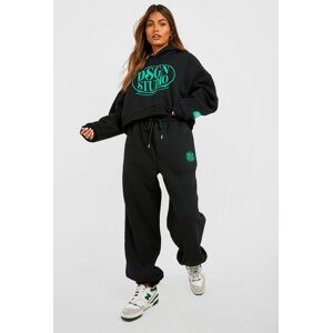 boohoo Dsgn Studio Slogan Woven Label Hooded Tracksuit