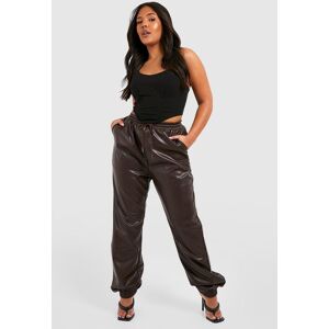 boohoo Plus Leather Look Joggers