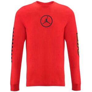 Nike Air Jordan Crew Neck Long Sleeve Red Mens Top Cv3000 673 Cotton - Size Medium