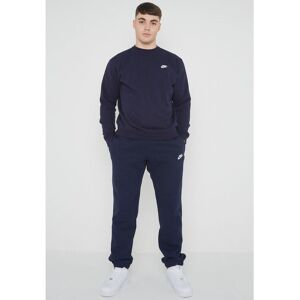 Nike Mens Club Fleece Full Tracksuit Set Navy Cotton - Size Medium