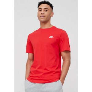 Nike Mens Sportswear T Shirt Club In Red Jersey - Size Medium