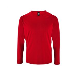 Sols Mens Sporty Long Sleeve Performance T-Shirt (Red) - Size 2xl