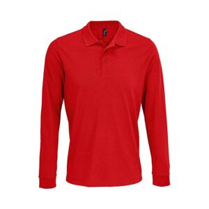 Sols Mens Unisex Adult Prime Pique Long-Sleeved Polo Shirt (Red) - Size Medium