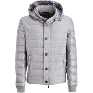 Gimo's , Pearl Grey Technical Flannel Men`s Jacket ,Gray male, Sizes: 3XL, 4XL, XL, L, 2XL