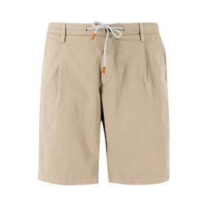 Eleventy , Contrasting Colors Jogger Bermuda Shorts ,Brown male, Sizes: W40