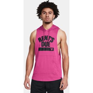 Under Armour Men's Project Rock Rents Due Sleeveless Hoodie Astro Pink / Black L