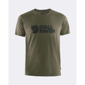 Fjallraven Logo Mens T-Shirt  - Dark Olive 633 - L - male