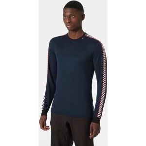 Helly Hansen Men's HH Lifa Stripe Crew Ski Base Layer Navy 2XL - Navy Blue - Male