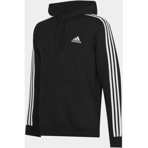 adidas Fleece 3 Stripes Hoodie Mens Black/White XL male