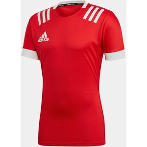 adidas 3 Stripe Training Shirt Mens Scarlet/White S male