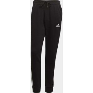 adidas Fleece Tapered Cuff 3 Stripes Joggers M - male - Black/White - XL