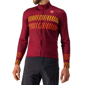 Castelli Unlimited Thermal Long Sleeve Cycling Jersey - AW22 - Bordeaux / Goldenrod / Orange / Medium