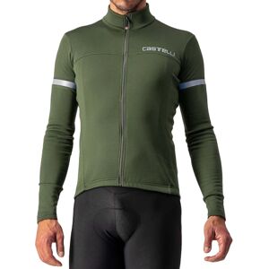 Castelli Fondo 2 FZ Long Sleeve Cycling Jersey - Military Green / Silver Reflex / 2XLarge