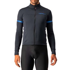 Castelli Fondo 2 FZ Long Sleeve Cycling Jersey - Light Black / Reflex Blue / Small