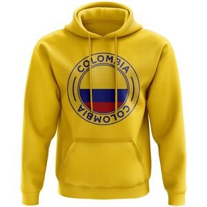 UKSoccershop Colombia Football Badge Hoodie (Yellow) - Yellow - male - Size: Womens XS (Size 8 - 30\" Chest)