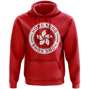 UKSoccershop Hong Kong Football Badge Hoodie (Red) - Red - male - Size: Womens XS (Size 8 - 30\" Chest)