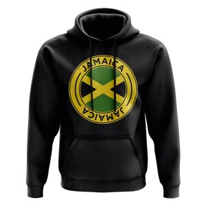 UKSoccershop Jamaica Football Badge Hoodie (Black) - Black - male - Size: Womens XXL (Size 18 - 40\" Chest)