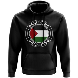 UKSoccershop Palestine Football Badge Hoodie (Black) - Black - male - Size: Womens XS (Size 8 - 30\" Chest)