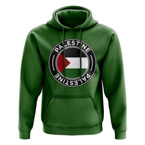 UKSoccershop Palestine Football Badge Hoodie (Green) - Green - male - Size: Womens XS (Size 8 - 30\" Chest)