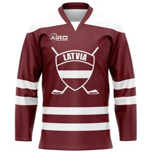 Airo Sportswear Latvia Home Ice Hockey Shirt - Maroon - male - Size: XL 46-48\" Chest (112-124cm)