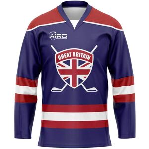 Airo Sportswear Great Britain Home Ice Hockey Shirt - Navy - male - Size: Small 34-36\" Chest (88/96cm)