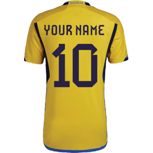 adidas 2022-2023 Sweden Home Shirt (Your Name) - Yellow - male - Size: Small 36-38\" Chest