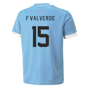 Puma 2022-2023 Uruguay Home Shirt (F Valverde 15) - Blue - male - Size: Small Adults