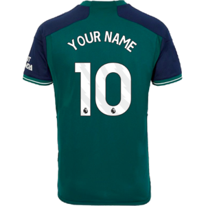 adidas 2023-2024 Arsenal Third Shirt (Your Name) - Green - male - Size: Small 36-38\" Chest