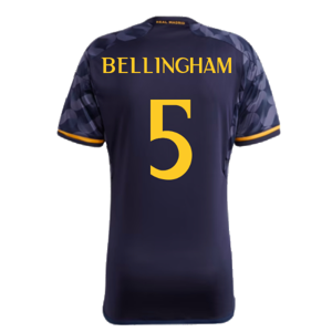 adidas 2023-2024 Real Madrid Away Shirt (Bellingham 5) - Navy - male - Size: Small 36-38\" Chest