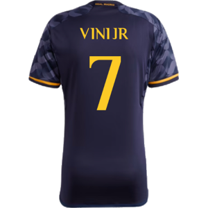 adidas 2023-2024 Real Madrid Away Shirt (Vini Jr 7) - Navy - male - Size: Small 36-38\" Chest