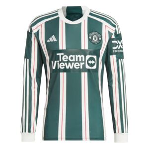 adidas 2023-2024 Man Utd Long Sleeve Away Shirt - Green - male - Size: Small 36-38\" Chest