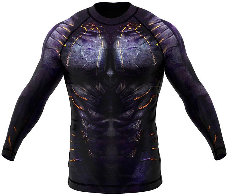 rocacorp Mens Training Compression Shirt 3D Printed T-shirts Quick Dry Running Tights Long Sleeve Sportswear Workout Clothes