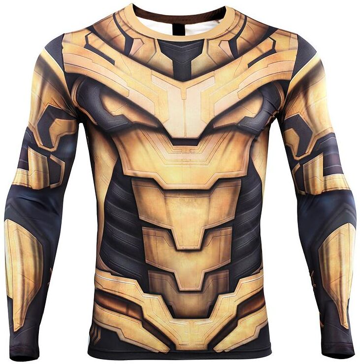 rocacorp Mens Training Compression Shirt 3D Printed T-shirts Quick Dry Running Tights Long Sleeve Sportswear Workout Clothes