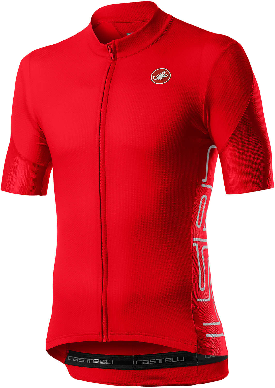 Castelli Entrata V Jersey - S - Fiery Red; male