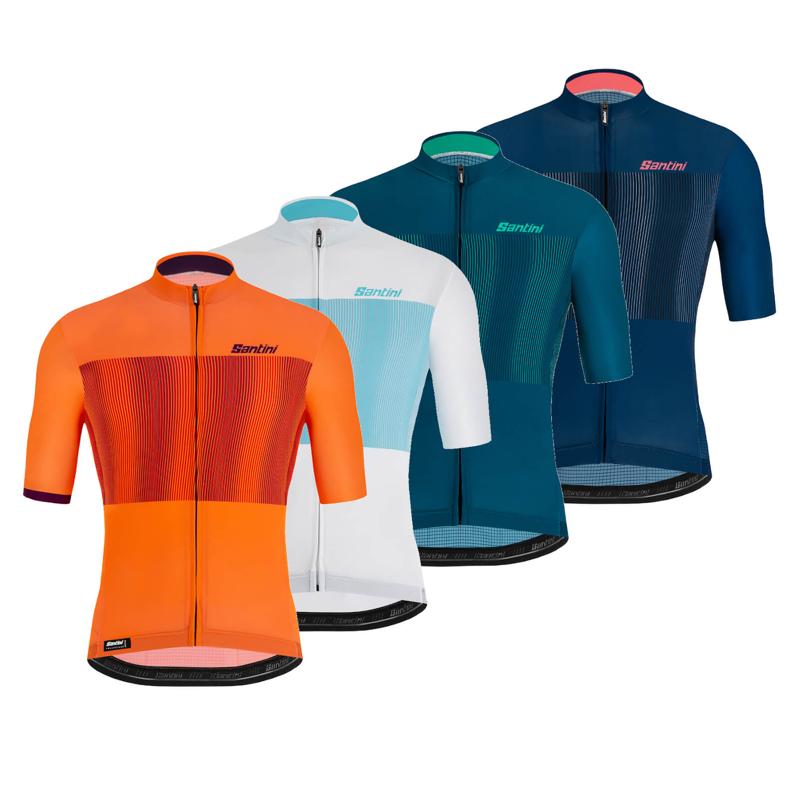 Santini Tono Flusso Jersey - XL - Teal; male