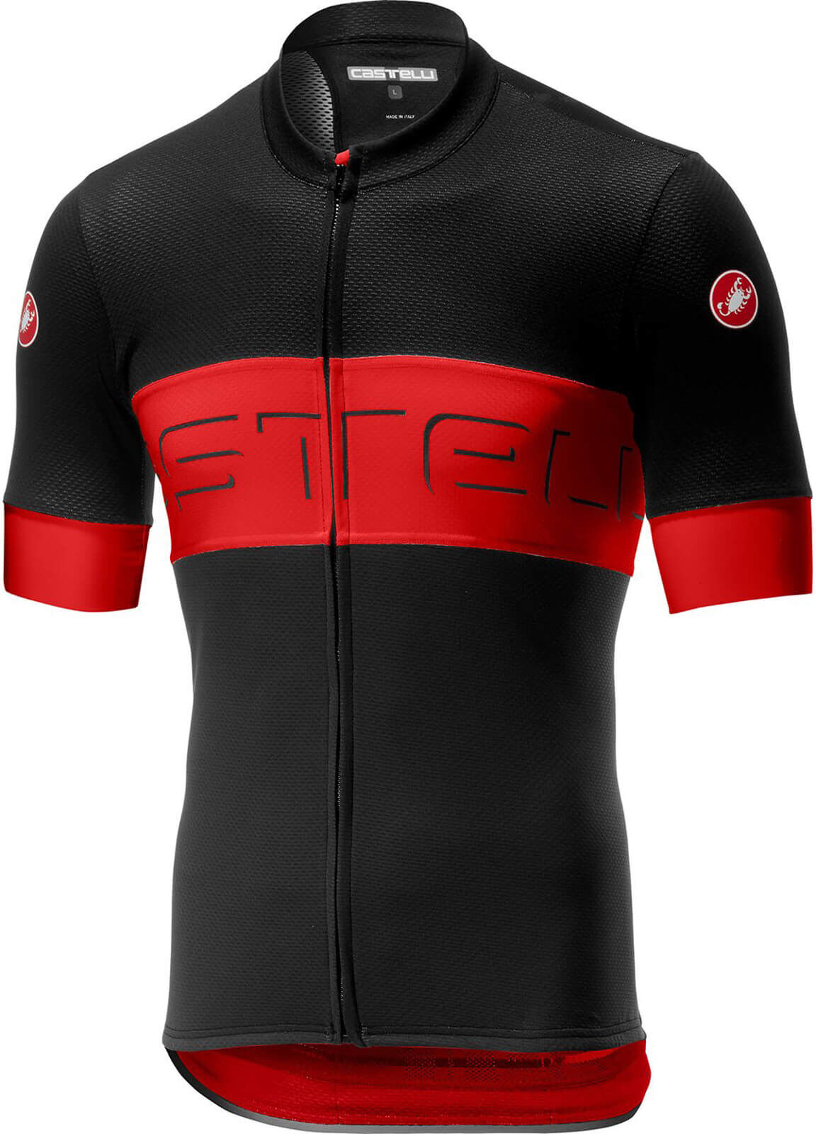 Castelli Prologo VI Jersey - S - Black/Red/Black; male