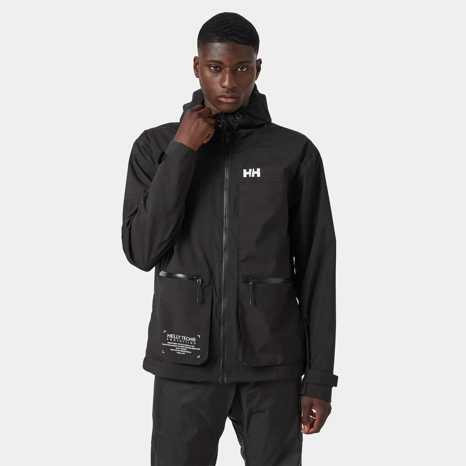 Helly Hansen Men's Move Hooded Rain Jacket Black M - Black - Male