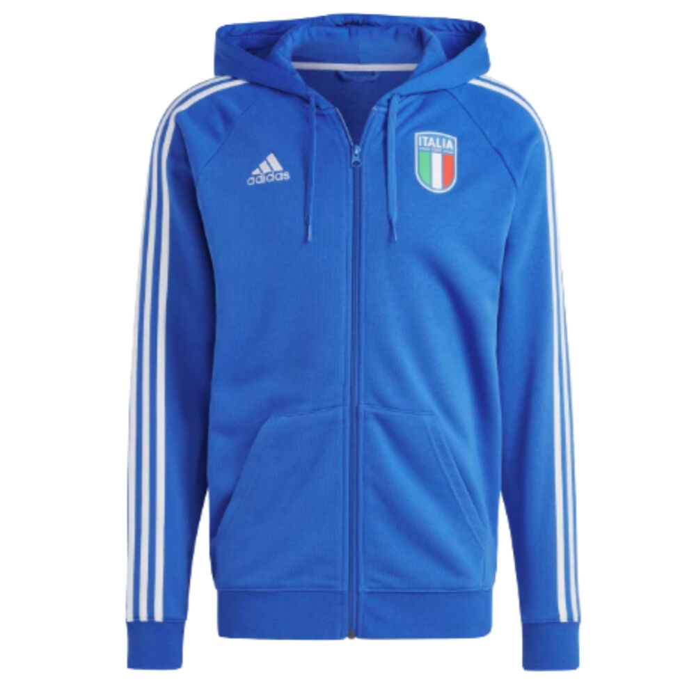 Photos - Football Kit Adidas 2024 italy Full Zip Hoody  - Blue - male - Size: Small 3  2023(Blue)