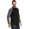 Men's FR Baseball T-Shirt in Black Digi Camo, Size: 2XL by Ariat